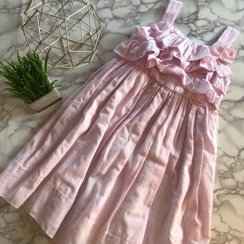 Sweet Heart Rose Striped Pink And White Dress